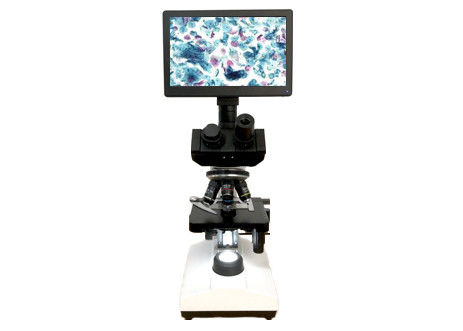 品質  LCD Screen Lab Biological Microscope 10X 40X 6V 20W Monocular Light Microscope 工場